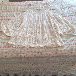 Cream Lace Open Shoulder Top (Reposh)